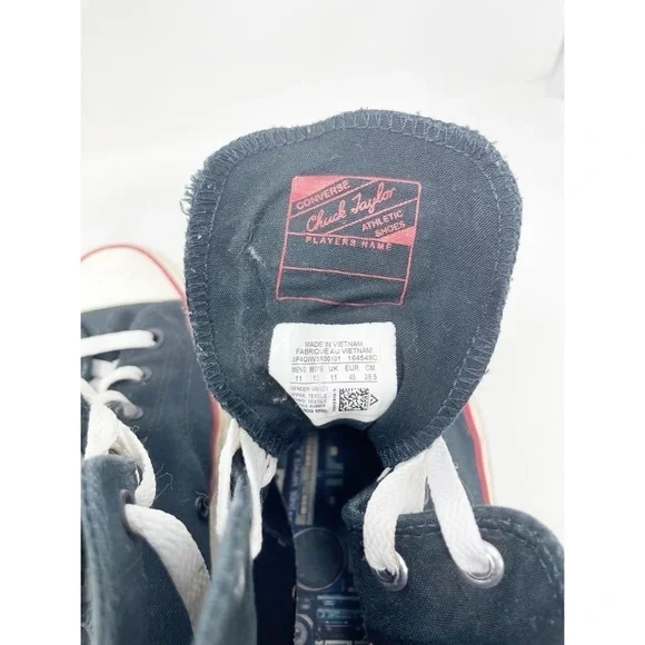 CONVERSE X SHOE PALACE Black BOOM BOX Chuck Taylor High Top BASCOM 1993 Sz 11 - Picture 12 of 12
